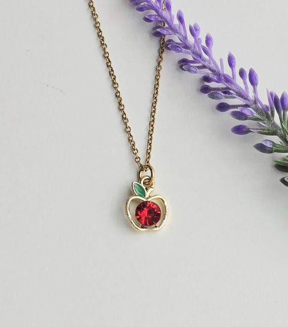 Teacher Necklace-Teacher Gift-Teacher Appreciation Gift-Necklace for TEACHER-APPLE Charm Necklace-Teacher Jewelry-New Teacher Gift