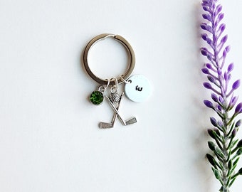 Personalized Golf Keychain-Golfer Gift-Gift for Golfer-Golf Jewelry-Custom Keychain for Golfer