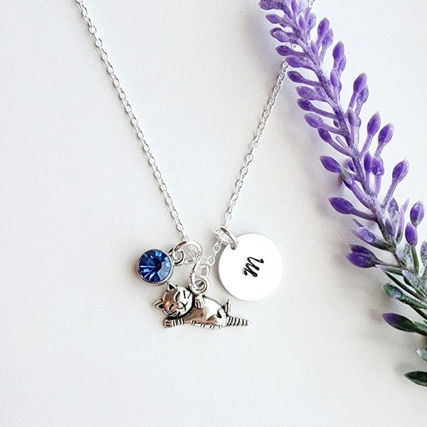 Cat Necklace-Cat lover Gifts-Personalized Kitten Necklace-Cat Jewelry-Custom Cat Owner Gift-Cat Memorial Necklace-Cat Pendant