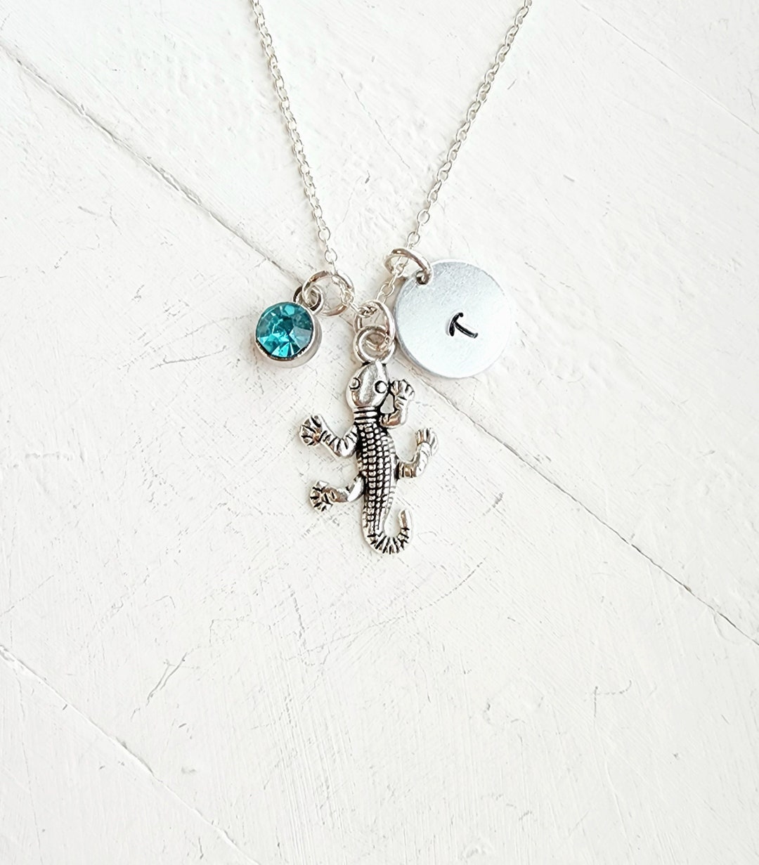 Personalized Gecko Necklacegecko Charm Necklacegecko Etsy