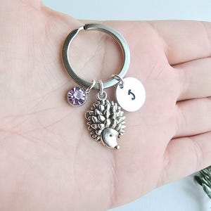 Hedgehog Keychain-Personalized Hedgehog Gift-Hedgehog Charm Keychain-Keychain for Girls-Hedgehog Gift for Women