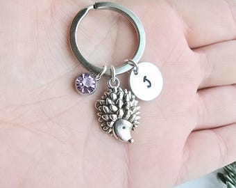 Hedgehog Keychain-Personalized Hedgehog Gift-Hedgehog Charm Keychain-Keychain for Girls-Hedgehog Gift for Women