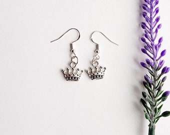 Crown Earrings-Princess Earrings-Dangle Earrings for Girls-Princess Party Gift-Birthday Earrings for her-Gift for Girls