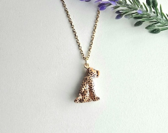 Cheetah Necklace for Women-Cute Cheetah Pendant-Leopard Necklace-Cat Necklace
