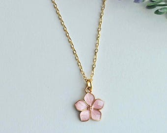 Cherry Blossom Japanese Flower Necklace-Japananese Flower-Flower Necklace for Women-Birthday Gift for Girls-Friend Gift