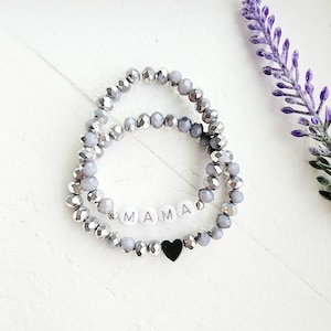 Personalized Mama Bracelet-Name Bracelet for Women-Custom Word Bracelet-Cute Bracelet-Stacking Bracelet-Mom Bracelet-Bead Jewelry