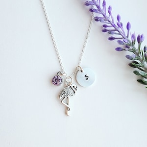 Flamingo Necklace-Personalized Flamingo Gift-Silver Flamingo Jewelry-Flamingo Lover Gift-Flamingo Birthday gift for Women-Snow Bird Gift