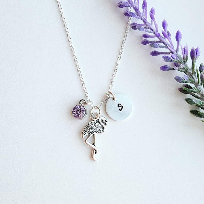 POTIY Flamingo Necklace - Animal Lover Gift, 51.5cm Chain With Flamingo Pendant, Jewelry Gift Bag