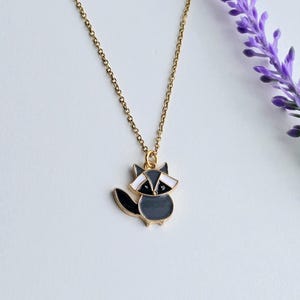 Racoon Necklace-Racoon Gift-Woodland Animal Necklace-Animal Jewelry-Daughter Gift-Friend Gift-Cute Animal Necklace