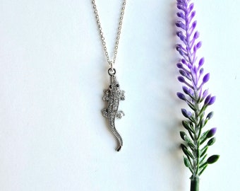 Crocodile Charm Necklace-Crocodile Jewelry-Alligator Jewelry-Reptile Gift-Reptile Charm Necklace
