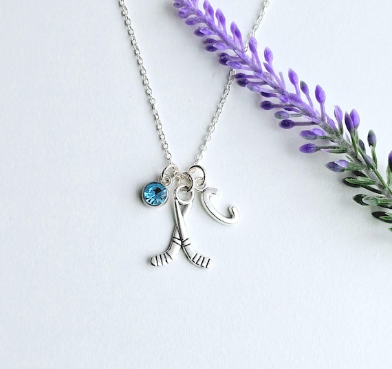 Hockey Necklace-Hockey Mom Gift-Hockey Player Necklace-Personalized Hockey Gift-Team Gift-Coach Gift