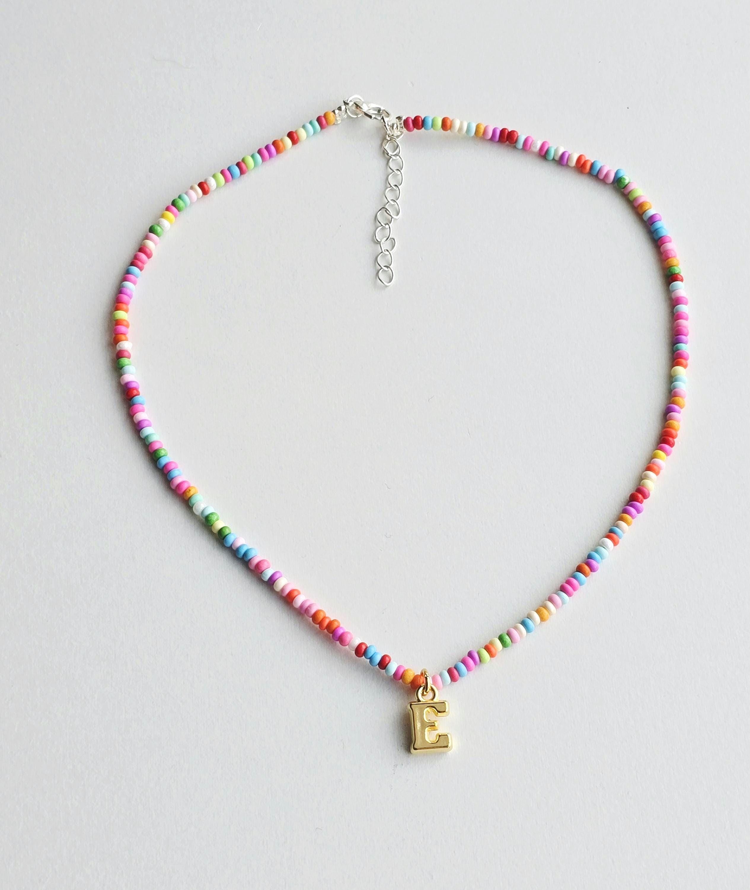 Bead Necklace for Girls-beaded Initial Necklace-jewelry for