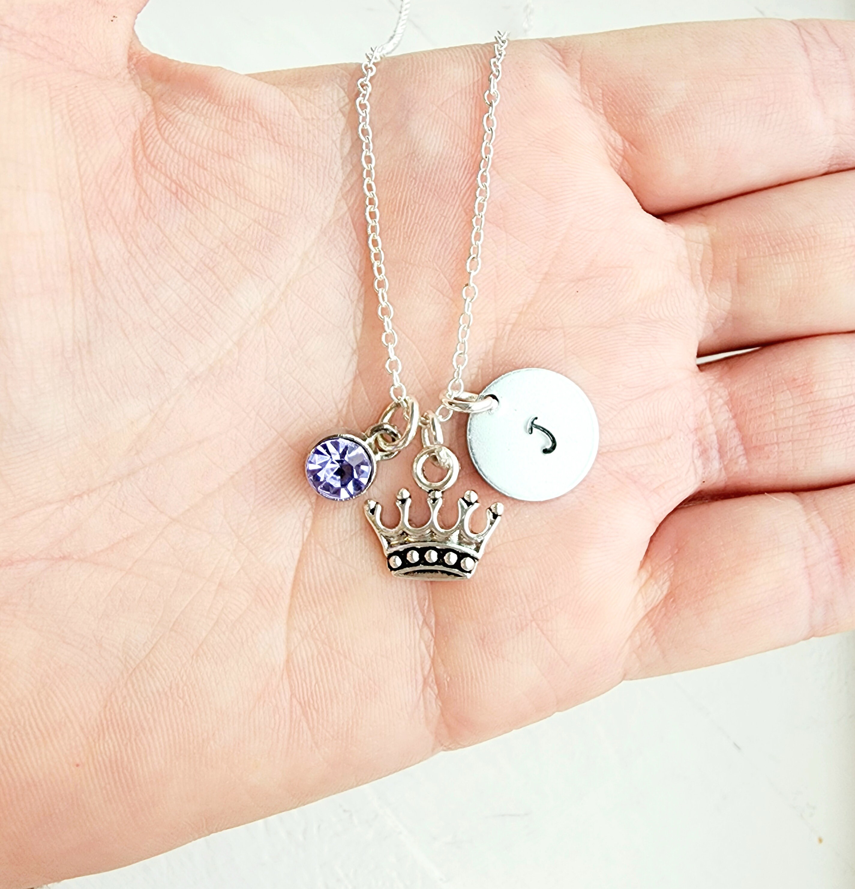 Personalized Princess Necklace-princess Gift for Girls-crown Necklace ...