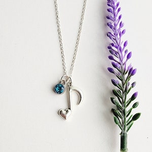Music Necklace-Music Lover Gift-Recital Gift-Eighth Note Necklace-Music Necklace for Girl-Music Jewelry-Gift for Musician-Music Teacher Gift