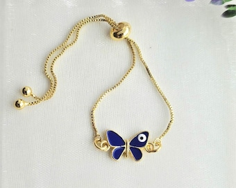 Evil Eye Bracelet-Evil Eye Jewelry-Protection Jewelry-Evil Eye Gift-Gift for Women-Slider Bracelet