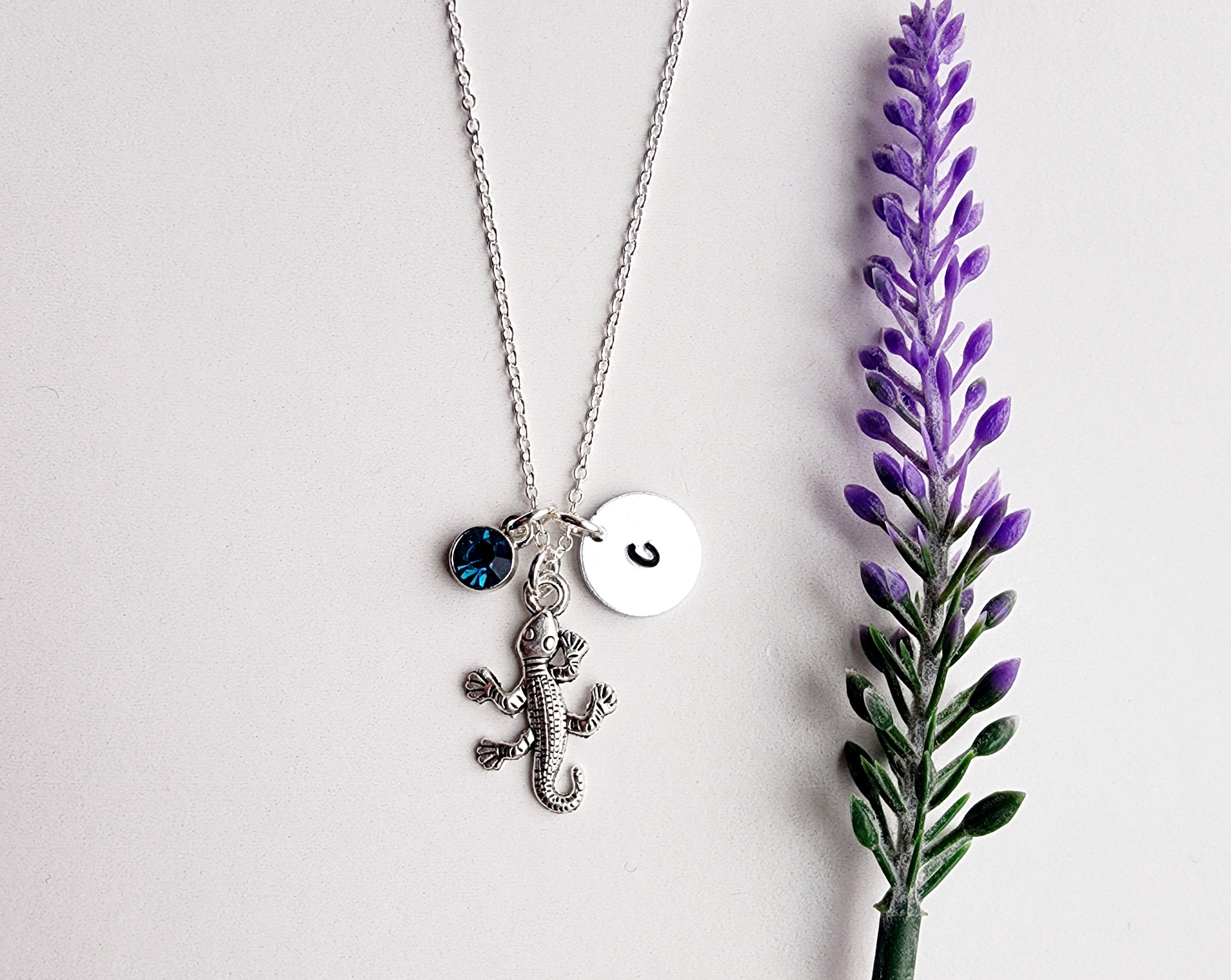 Collar de geco personalizado, collar con dije de geco, joyería de geco, collar de lagarto, regalo para amantes de los lagartos, regalos de geco, collar para niña y niño