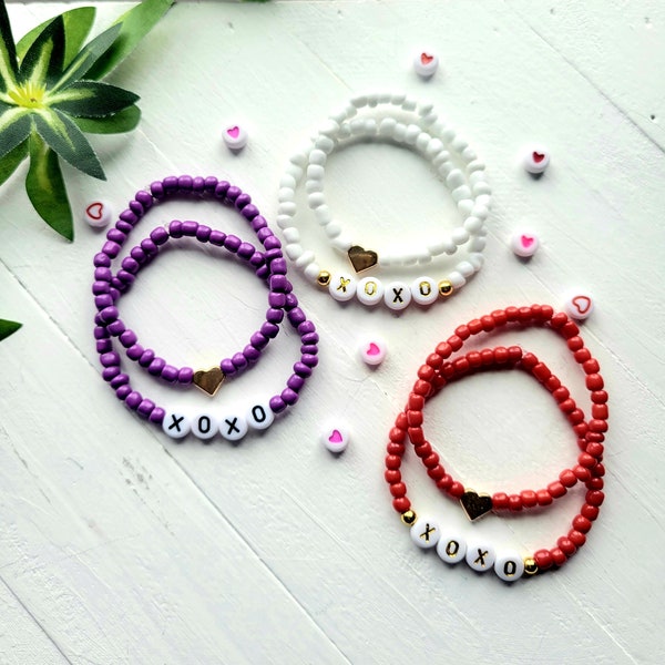 Valentine's Day Bracelet for Girls-Kids Valentines Bracelet-Valentines Gift Personalized-Kids Jewelry-Custom Bracelet-Heart Bracelet