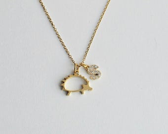 Hedgehog Necklace-Hedgehog Lover Gift-Personalized Necklace for Girls