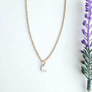 Gold Moon Necklace-Dainty Gold Necklace-Moon Charm Necklace-Gift for Women-Charm Necklace for Women-Birthday Gift for Her