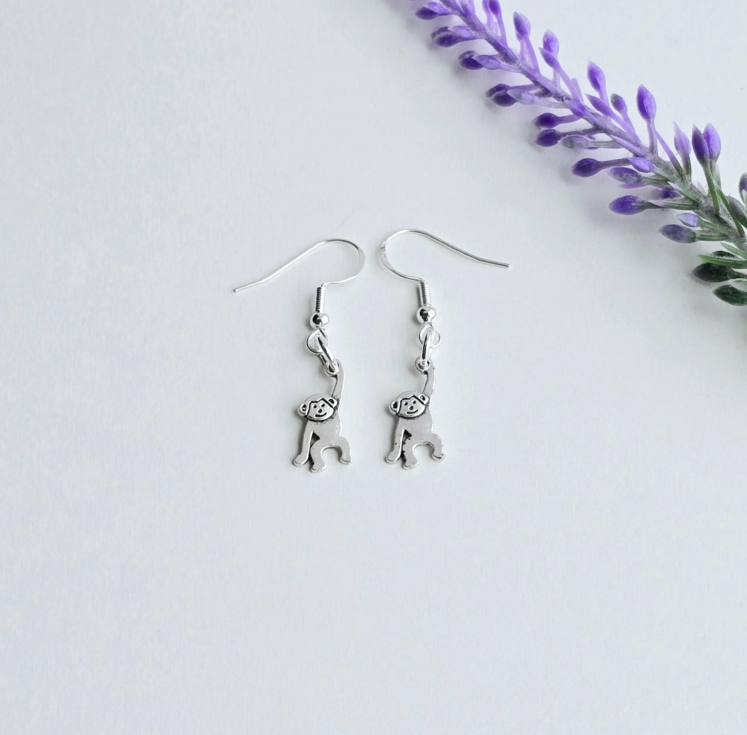 Cute Gorilla Head Stud Earrings | Plastic Novelty Earrings (S500) - View #4