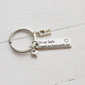 Drive Safe I Need You Here With Me Metal Keychain, Custom Photo Keyrin —  GeckoCustom