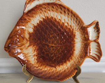 Dryden Pottery Fish Platter/ Hot Springs Arkansas Pottery/ Fish Lover Gift