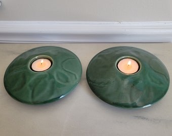 Jade Green Floater Tealight Candle Holder