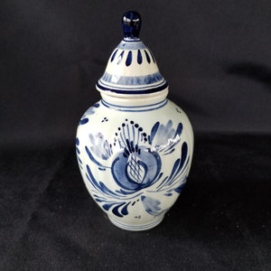 Hand Painted Blue Delft Jar - Made in Holland