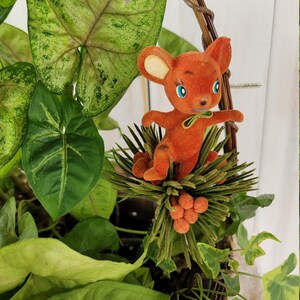 Vintage Christmas Mouse Flower Pick - 1960&#39;s