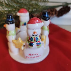 Vintage Christmas Snowman Candle Holder