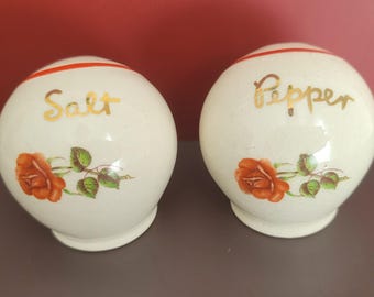 Vintage Cronin Floral Rose Salt & Pepper Shakers