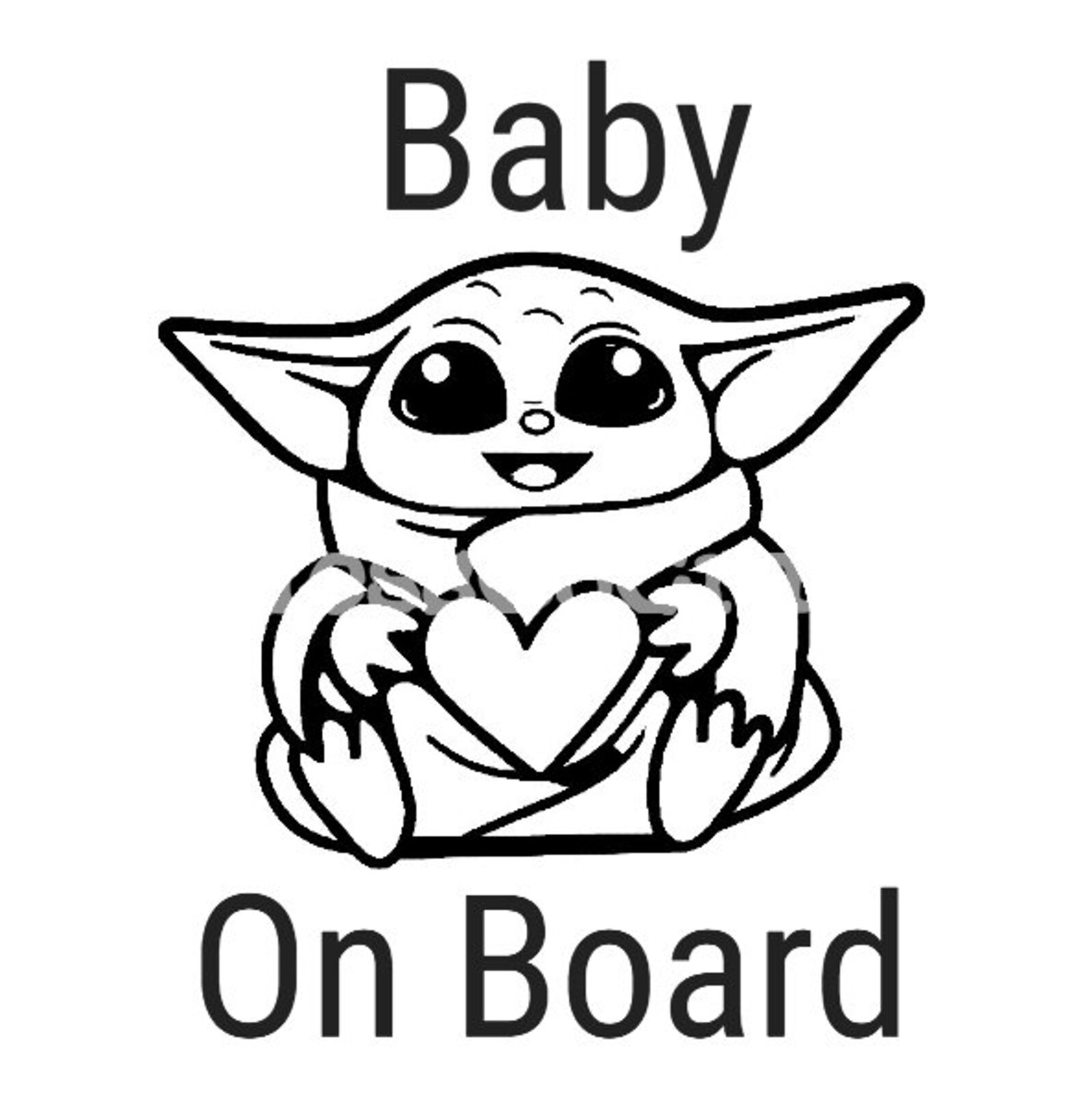 Baby yoda on board digital file baby alien on board svg Etsy
