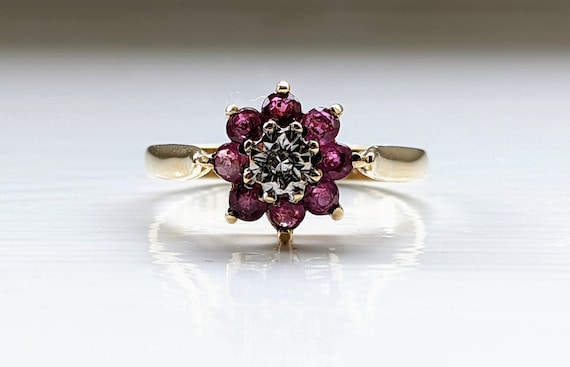 9K Gold, Ruby and Diamond Vintage Ring - image 6
