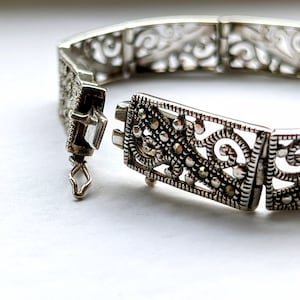 Silver Art Deco Antique Marcasite Bracelet Antique