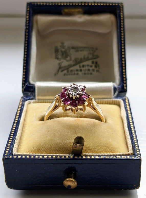 9K Gold, Ruby and Diamond Vintage Ring - image 3