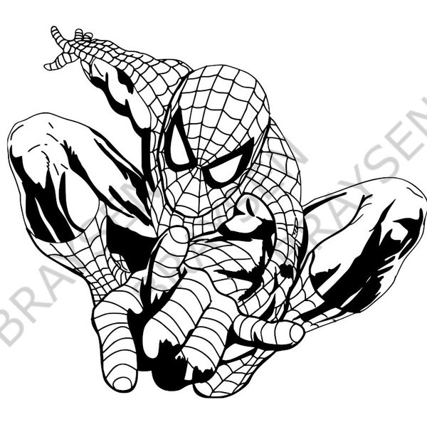 Spiderman Outline SVG PNG