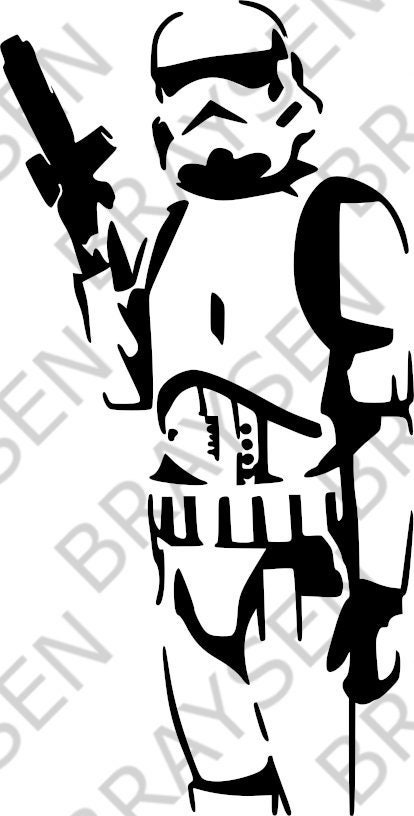 Poster autocollant forme ronde Star Wars Stormtrooper sur fond noir - 125  cm