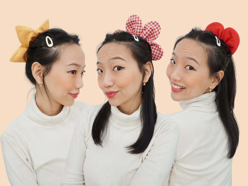 diy flower hair chouchou, diy star hair chouchou, diy heart hair chouchou