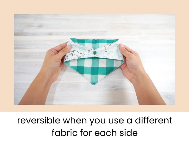 Dog Bandana Reversible Snap Closure Easy PDF Sewing Pattern Etsy