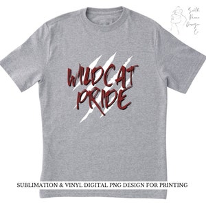 Wildcat Pride w Scratch / Cricut Vinyl Sublimation Design / Camicia per bambini / Adesivo / Tumbler / Zaino / T-shirt / Stampa