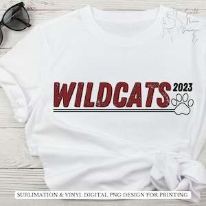 Wildcat Pride w Scratch / Cricut Vinyl Sublimation Design / Camicia per bambini / Adesivo / Tumbler / Zaino / T-shirt / Stampa