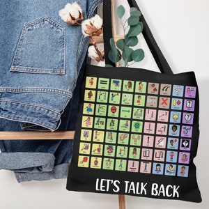 Sac de vocabulaire de base AAC un sac fourre-tout noir AAC pour les enseignants d'éducation spéciale