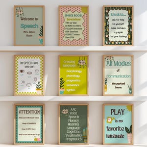 Plant Speech Therapy Poster Set for SLP Room Decor Succulent Speech Clinic Wall Art for School Based SLP Poster Play is My Favorite Language