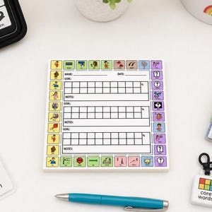 AAC Sticky Note SLP Data Collection Progress Monitoring Note Special Education Organization Student Goal Tracking AAC School Supply Sped