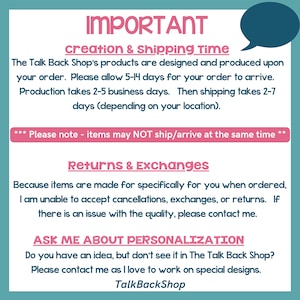 Creation and shipping time