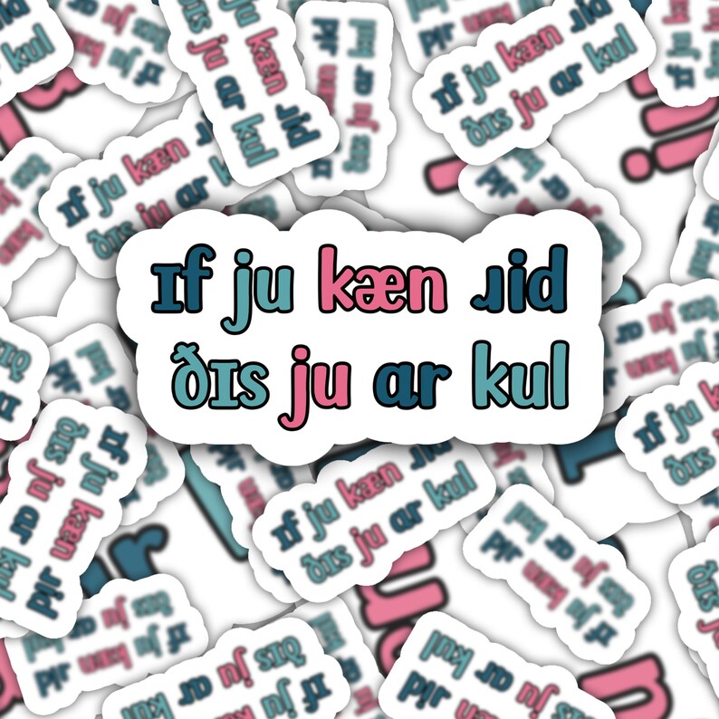 a pile of SLP stickers written phonetically