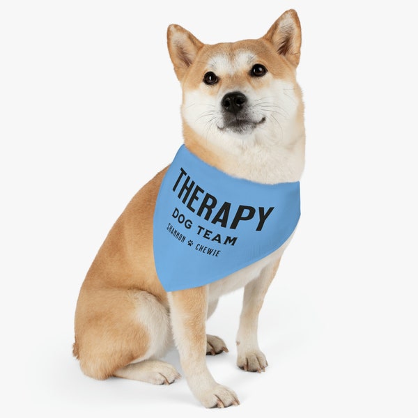 Therapy Dog Bandana for Therapy Dog Team Personalized Dog Bandana for Animal Assisted Therapy Dog Gear for Dog Personalized Therapy