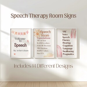 Boho SLP Decor Pink Speech Therapy Room Posters SLP Boho Wall Art  Speech Room Digital Download Retro Rainbow Design SLP Welcome Sign