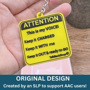 AAC Device Keychain for Communication Device Tag AAC Advocate Gift for SLP Keychain for Special Education Teacher Keychain for Speech Gift
