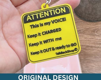 AAC Device Keychain for Communication Device Tag AAC Advocate Gift for SLP Keychain for Special Education Teacher Keychain for Speech Gift